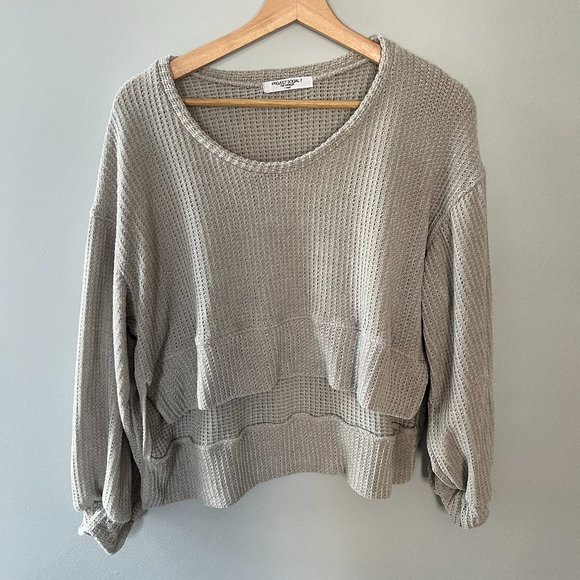 Project Social T Light Grey Cropped Sweater - Picture 1 of 2